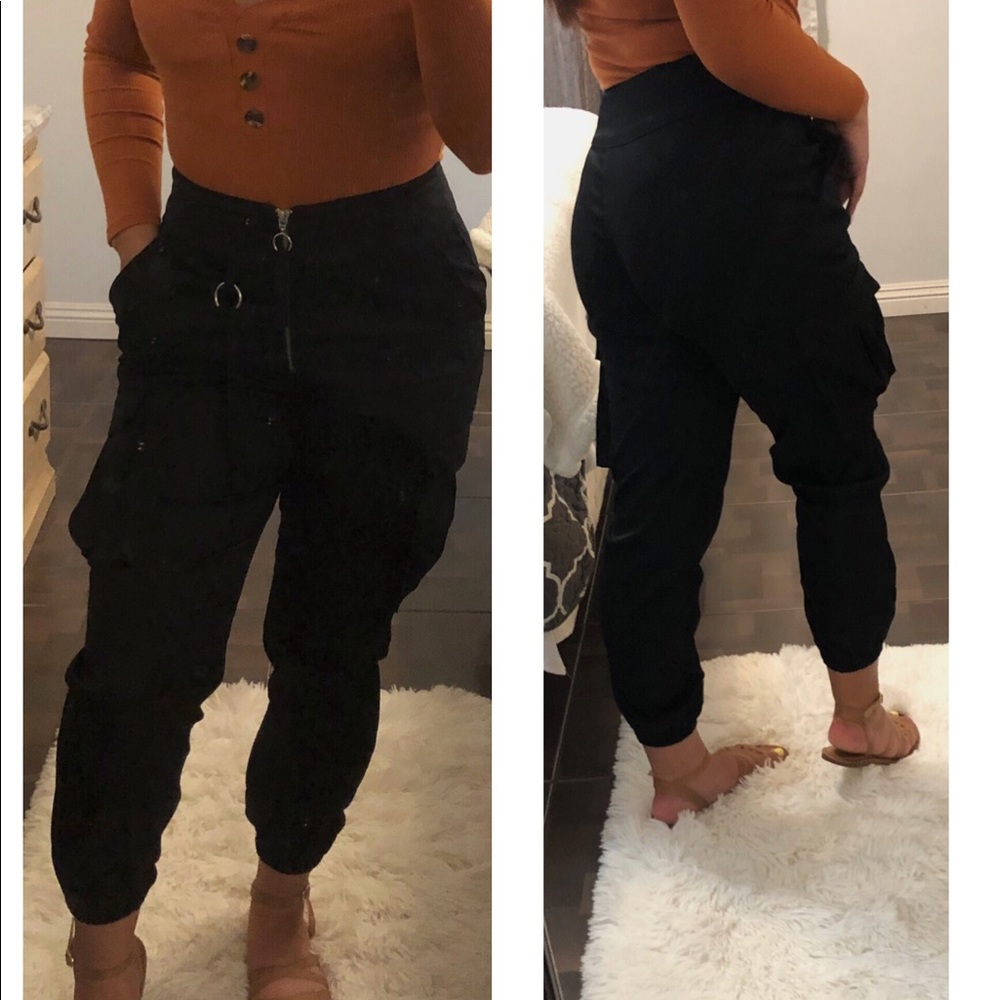 Silky black joggers